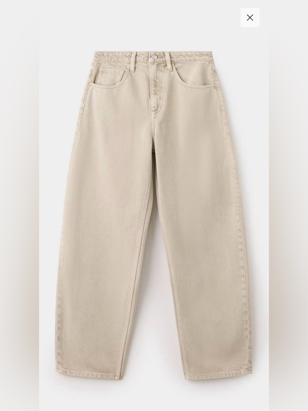 Mango High-rise Balloon Jeans in Sand